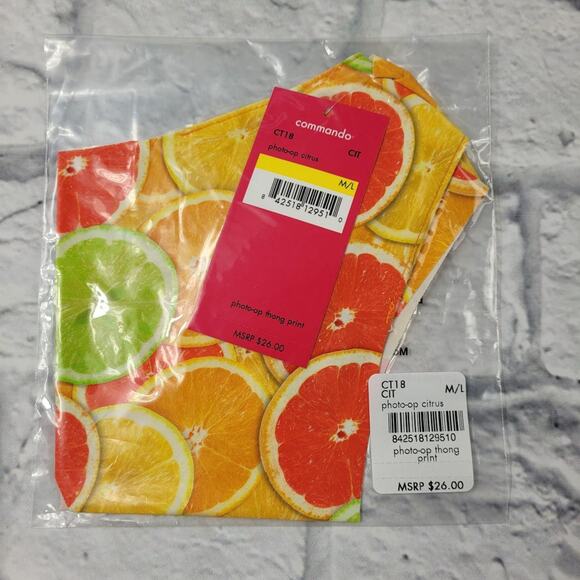 Citrus Thong by Commando Lemons Limes Oranges Grapefruit size M/L - Picture 4 of 4